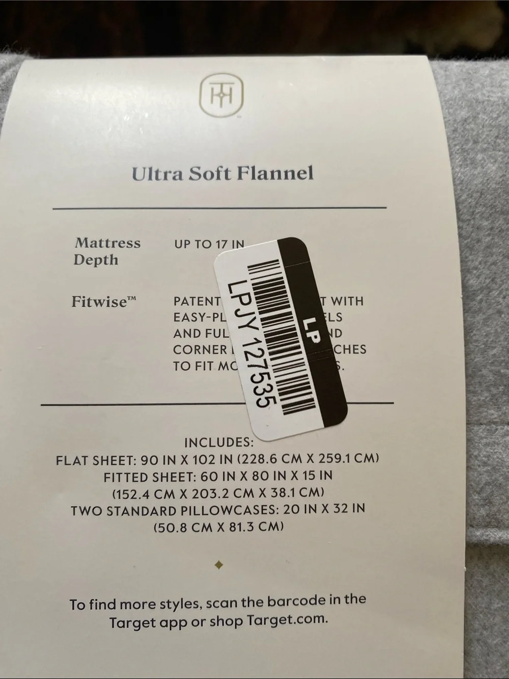 NWT Threshold Ultra Soft Flannel Sheet Set - Light Gray
